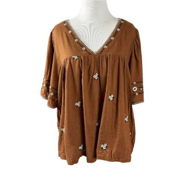 NEW Old Navy floral embroidered boho peasant top - Picture 8 of 9